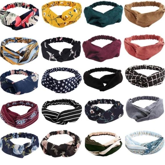Pack Boho Headbands for Women Knotted Hair Band Elastic Floral Bandeau Headbands main image 6